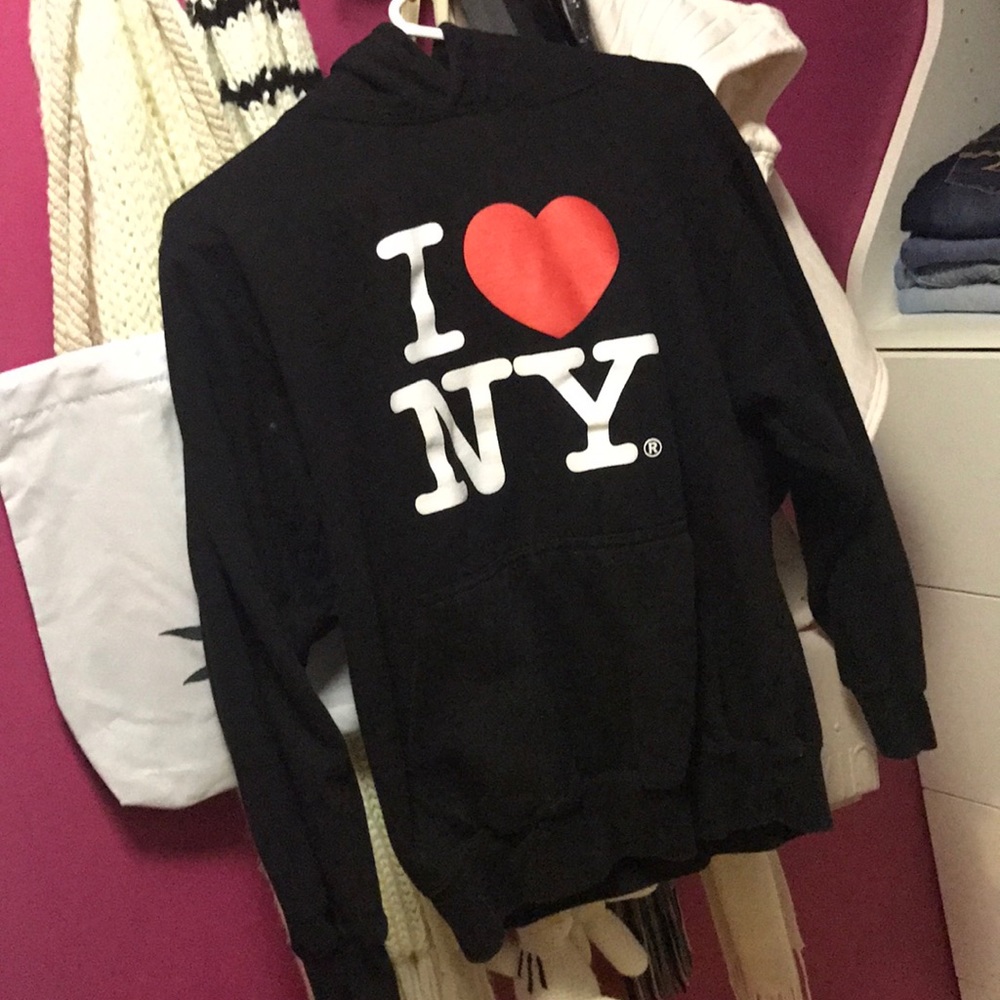 I love New York black fitted hoodie